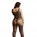 Le Desir Black Lace and Fishnet Bodystocking UK 14 to 20